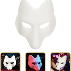 Dyremasker 2 rævemaske, Halloween hvid rævemaske AA