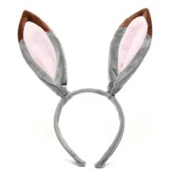 Dyreøre Hårbøjle og Hale til Kvinder Piger Halloween Julefest Sødt Hovedbeklædning Hovedbeklædning Cosplay Voksen Kostume (FMY) Grey Judy