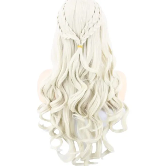 (ee)1 stk. Cosplay Paryk Kvinder, Daenerys Parykker Lang Krøllet Blond Khaleesi W