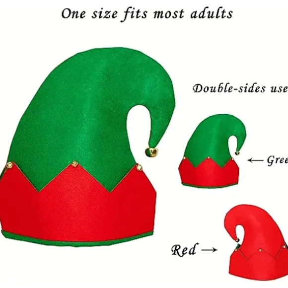 Elf Hat Sko Cover Sokker Tæppesæt Voksen julekostume