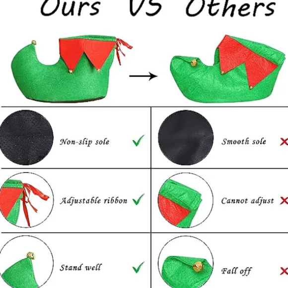 Elf Hat Sko Cover Sokker Tæppesæt Voksen julekostume