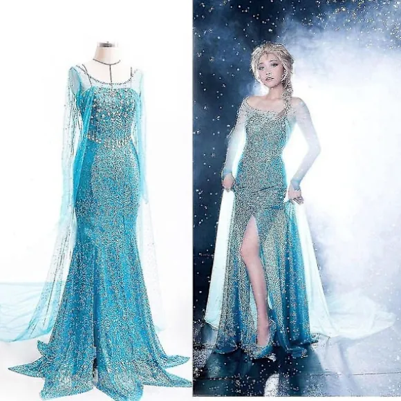 Elsa Fancy Up Kvinder Rollespil Performance Kostume S