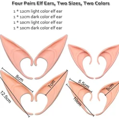Elveører 12cm 10cm, (4 par latex fe-latexører), Elveøre Cosplay, Elveører