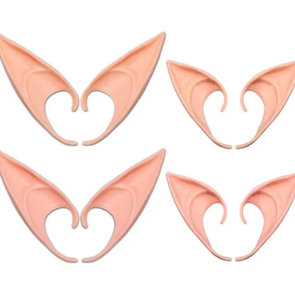 Elverører 12cm & 10cm, (4 par latex elverører), Elverøre cosplay, alferører