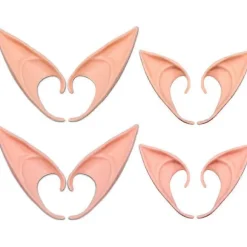 Elverører Tip, 4 Par Latex Pixie Ører Voksen, 12cm & 10cm Protetiske Ører, Spidse Ører Voksen, Cosplay Tilbehør til Halloween Fest Cosplay Tilbehør