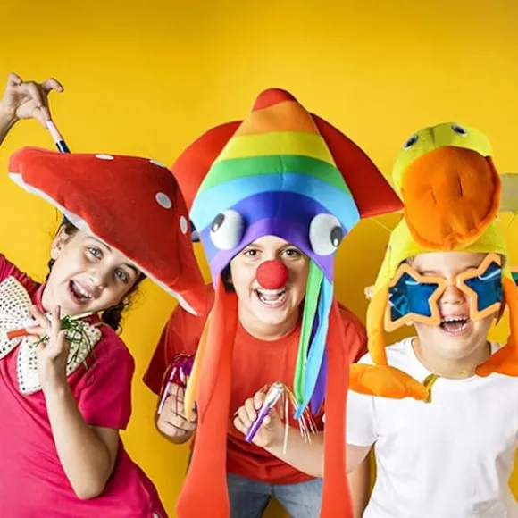 En (farvet blækspruttehat) Halloween Sjov Fest Hovedbeklædning Squid Hat Blækspruttehat Flerfarvet Fancy Dress Squid Havdyr Halloween Kostume Hat Dyr Ha | Fyndiq