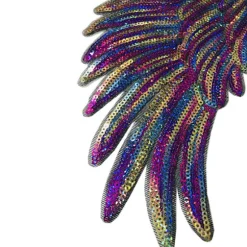 Englevinger Sequin Patch (Blå) - Broderet Mønster Ving