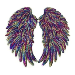 Englevinger Sequin Patch (Farverig) - Broderet Mønster Vinge S