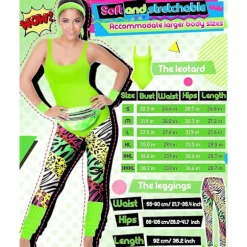 80'er Aerobic Sæt med Leotard & Benvarmere - 7 Dele Zebra Print Fitness Kollektion [JUN] Bright Zebra Medium