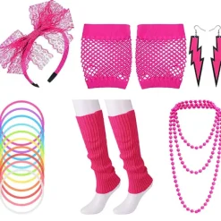 80'er 70'er Accessories Kvinder Piger Cosplay Kostume Ben Fancy Outfit Z Rose red
