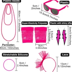 80'er 70'er Accessories Kvinder Piger Cosplay Kostume Ben Fancy Outfit Z Rose red