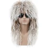 70'er 80'er Mænds Mullet Paryk Halloween Cosplay Krøllet Paryk Varmebestandig Syntetisk Paryk Heavy Metal Rock Cosplay Paryk (Beige)