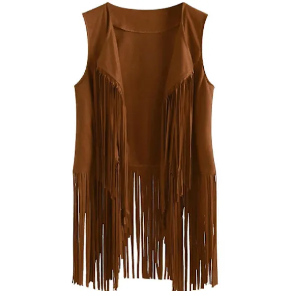 70'er Hippie Party Retro Kostume Tofs Vest+bukser+halstørklæde Kostume Pink-FF- Pink XXL