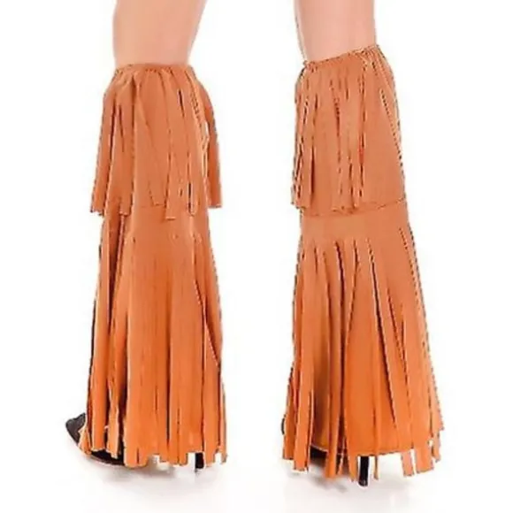 70'er Hippiefest Retro Kostume med frynser vest + bukser + tørklæde Pink-FM- Pink XXL
