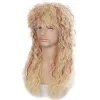 70'er og 80'er Herre Mullet Paryk Halloween Cosplay Krøllet Paryk Varmebestandig Syntetisk Paryk Heavy Metal Rock Cosplay Paryk (Brun),CJY