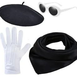 1950'er sæt Chiffon tørklæde til Cat Eye Shape briller Bandana Tie Hea