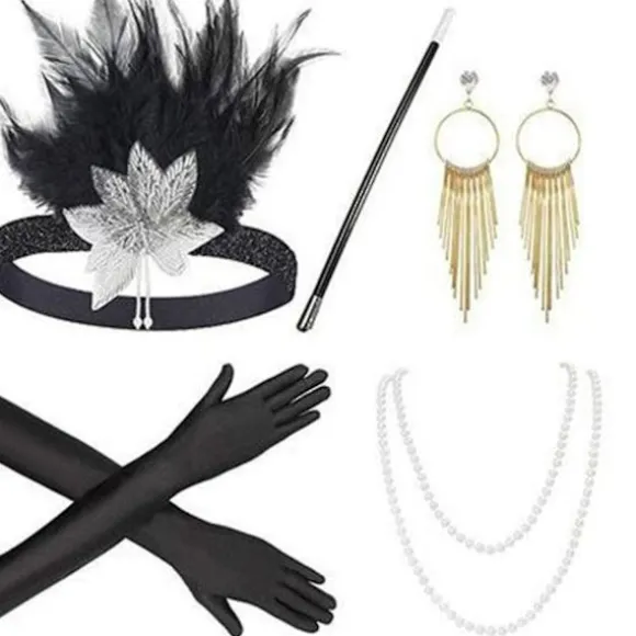 20'er tilbehør Gatsby tilbehør 1920'er Flapper Great Gatsby tilbehørssæt, 100% nyt CJY