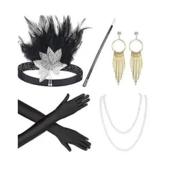20'er tilbehør Gatsby tilbehør 1920'er Flapper Great Gatsby tilbehørssæt, 100% nyt CJY