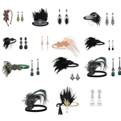 1920'erne Flapper Costume Pandebånd Halskæde Handske Armbånd Gatsby M I Onesize