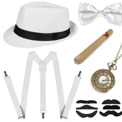 1920'ernes Mænd Fancy Dress Tilbehør Flapper Gangster Sæt Great Gats