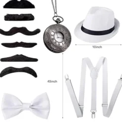 1920'ernes Mænd Fancy Dress Tilbehør Flapper Gangster Sæt Great Gats