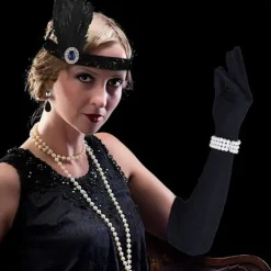 1920'ernes tilbehørssæt til kvinder med pandebånd i flapperstil