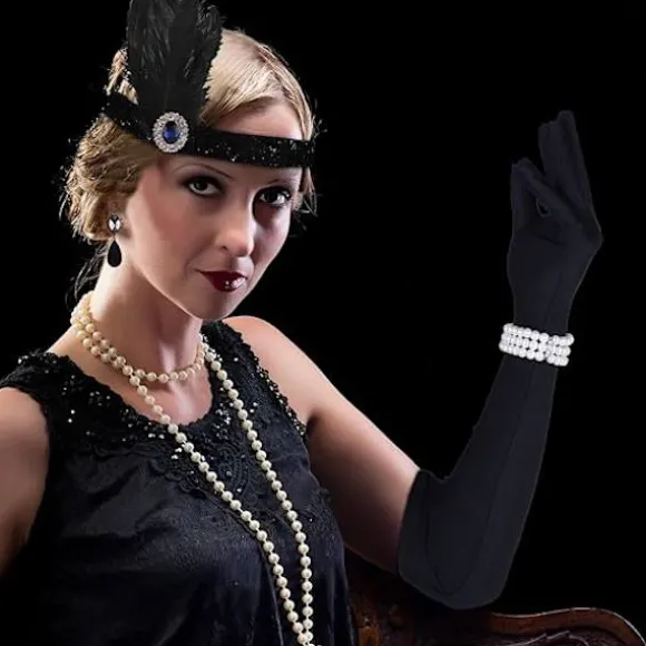 1920'ernes tilbehørssæt til kvinder med pandebånd i flapperstil