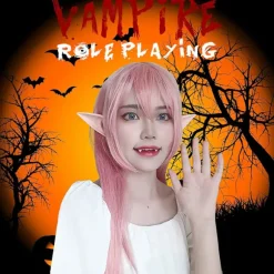 Et par alveører Latexører spidse ører, 3 par vampyrtænder style 2