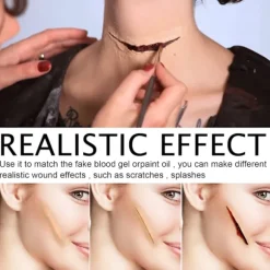 Et realistisk SFX makeup-sæt, perfekt til Halloween og cosplay, med letanvendelige ar-, sår-, brand- og flængeeffekter.