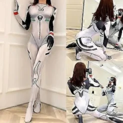 Evangelion Anime Ayanami Rei Cosplay Kostume Dame Battle Suit Bodysuit Jumpsuit Halloween Fest Udklædning -NMAOV( L)
