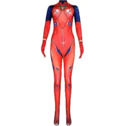 Evangelion Asuka Langley Bodysuit Kostume Voksne Kvinder Anime Jumpsuit Halloween Karneval Cosplay Party Dress Up (2XL)
