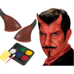 Face makeup devil kit för halloween makeup horn förklädnad