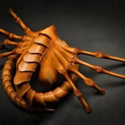 Facehugger håndsyet lædermaske horror Halloween Alien kostume