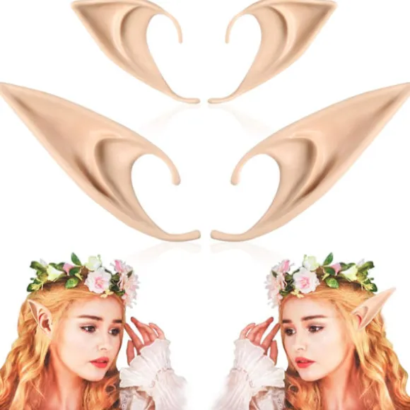 Fairy Pixie Elverører - Cosplay Bløde Spidse Ører Elver Maskerade Vampyr Fe Ører Makeup Kostume Tilbehør