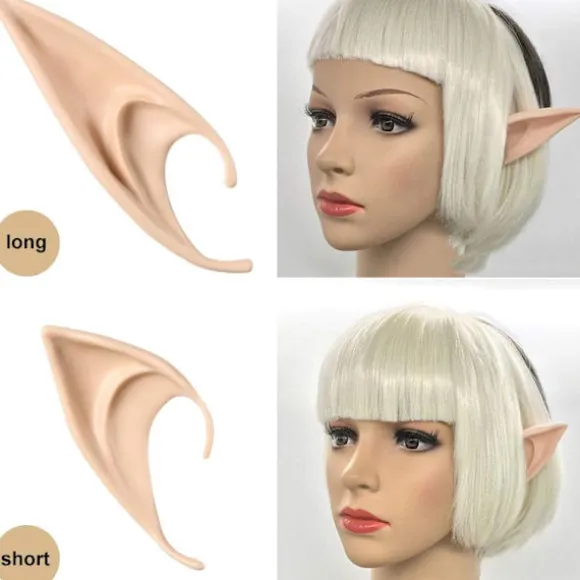 Fairy Pixie Elverører - Cosplay Bløde Spidse Ører Elver Maskerade Vampyr Fe Ører Makeup Kostume Tilbehør