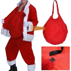 Falsk julemand mave, realistisk ensfarvet stof, god følelse, falsk mave til julefester, cosplay rekvisitter -Sy Whit White One Size