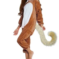Falsk pels katte-ræve kostume hale Halloween julefest kostume 80 cm Claret