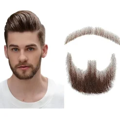 Falsk Skæg Realistisk 100% Ægte Hår Fuld Håndbundet Gedeskæg Brun Til Mænd Makeup Underholdning/drama (hz06)