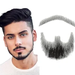 Falsk Skæg Realistisk 100% Ægte Menneskehår Fuld Håndbundet Gedeskæg Sort Til Mænd Makeup Underholdning/drama (hz03)