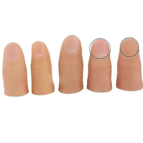 Falsk tommelfinger 5 stk. Finger Magic Trick Falsk Blød Tommelfingerspids Nærhed Scene Show Prop Spøg Legetøj S