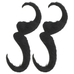 Falske overskæg til mænd, realistisk design, styrthåndtag, Halloween-fest, 2 stk. (FMY) Black 13.00X4.00X0.20CM