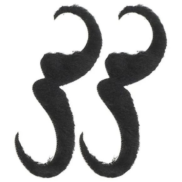 Falske overskæg til mænd, realistisk design, styrthåndtag, Halloween-fest, 2 stk. (FMY) Black 13.00X4.00X0.20CM