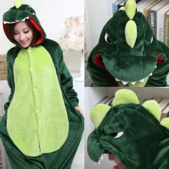 Fancy Cosplay-kostume Onesie-pyjamas Nattøj til voksne Dinosaur L S