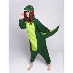 Fancy Cosplay-kostume Onesie-pyjamas Nattøj til voksne Dinosaur L S