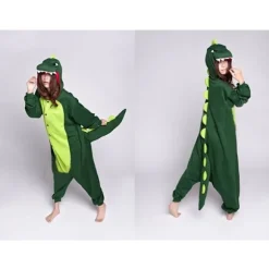 Fancy Cosplay-kostume Onesie-pyjamas Nattøj til voksne Dinosaur L S