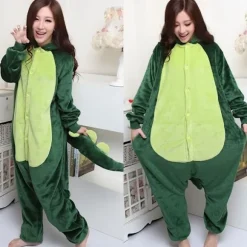 Fancy Cosplay-kostume Onesie-pyjamas Nattøj til voksne Dinosaur L S