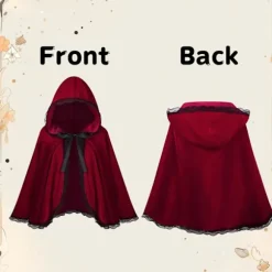 Farverig Hus Fløjl Rødhætte Fløjlskappe Halloween Jul Cosplay Party Fancy Cape-FS-