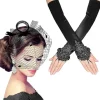 Fascinator - Lange Satin Opera Handsker Til Kvinder