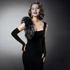 Fascinator - Lange Satin Opera Handsker Til Kvinder