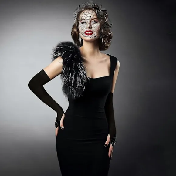Fascinator - Lange Satin Opera Handsker Til Kvinder